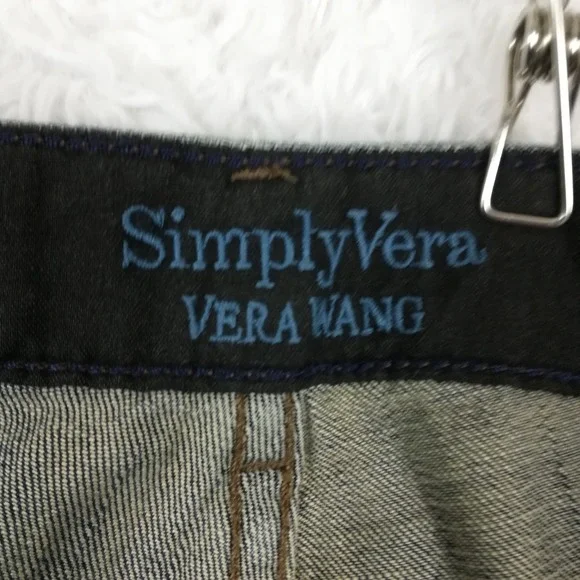 Simply Vera Vera Wang Womens Jeans Boot Cut Blue Denim Dark Wash Mid Rise 10 - Picture 6 of 10